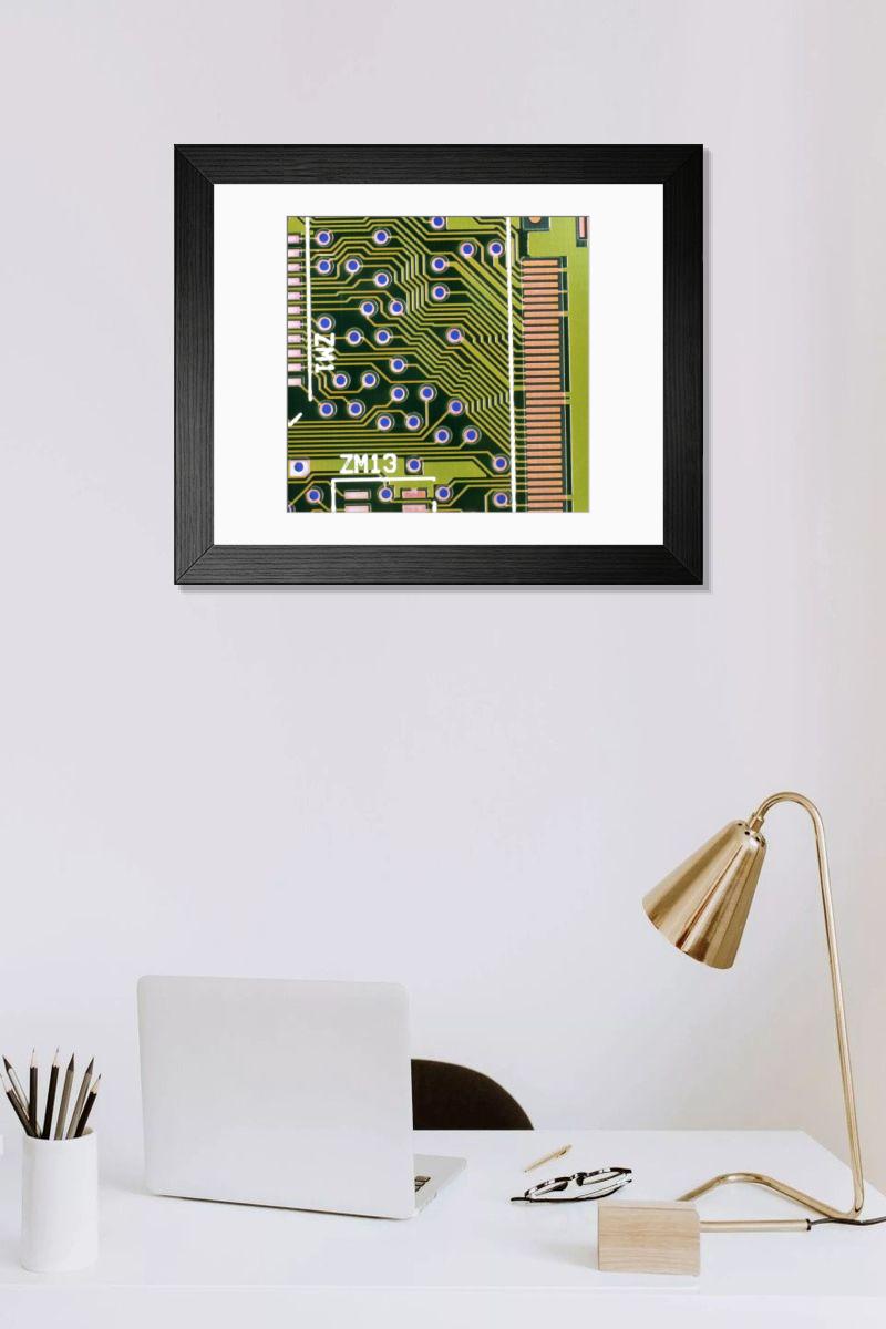 Shown hanging in a room: Modern 14"x12" (36x31cm)