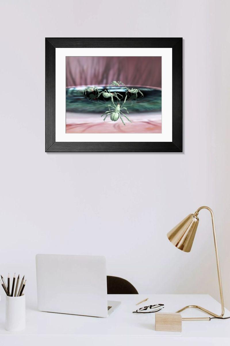 Shown hanging in a room: Modern 14"x12" (36x31cm)