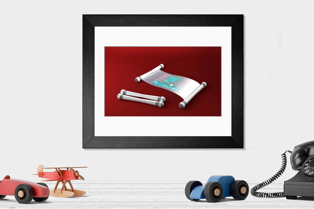 Shown hanging in a room: Modern 14"x12" (36x31cm)