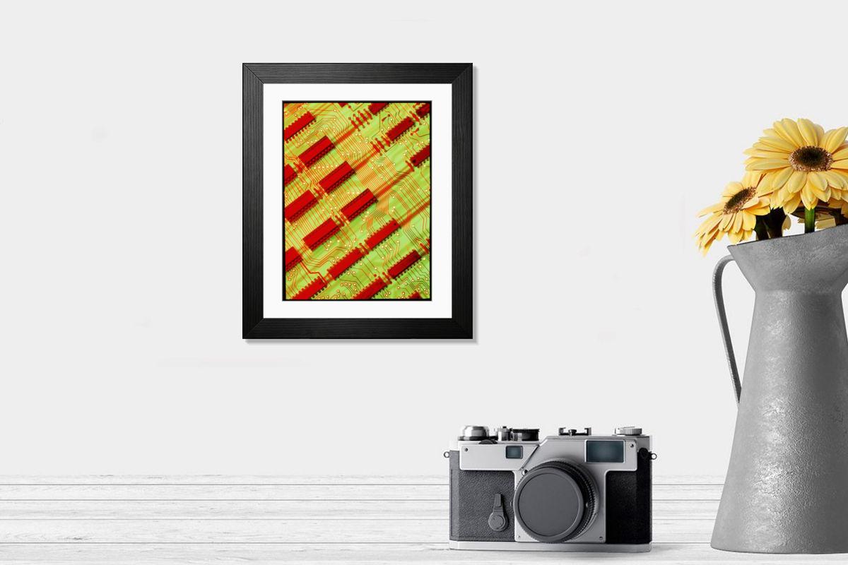 Shown hanging in a room: Modern 14"x12" (36x31cm)