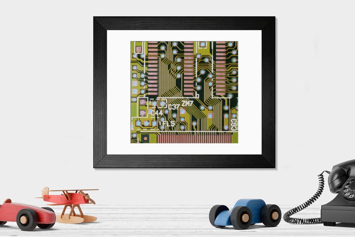 Shown hanging in a room: Modern 14"x12" (36x31cm)