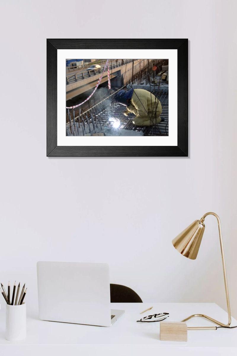 Shown hanging in a room: Modern 14"x12" (36x31cm)
