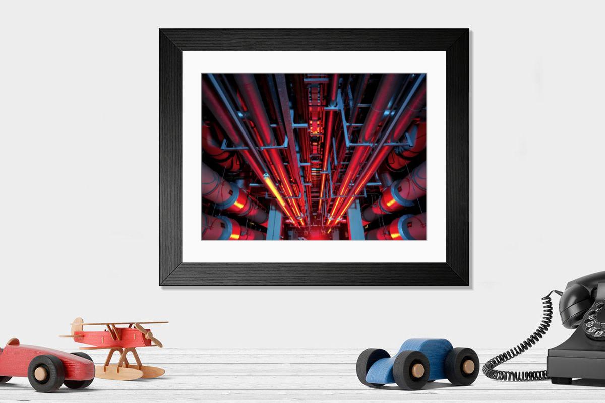 Shown hanging in a room: Modern 14"x12" (36x31cm)