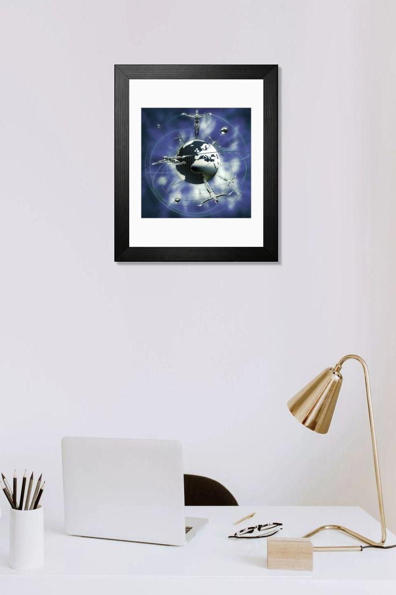 Shown hanging in a room: Modern 14"x12" (36x31cm)