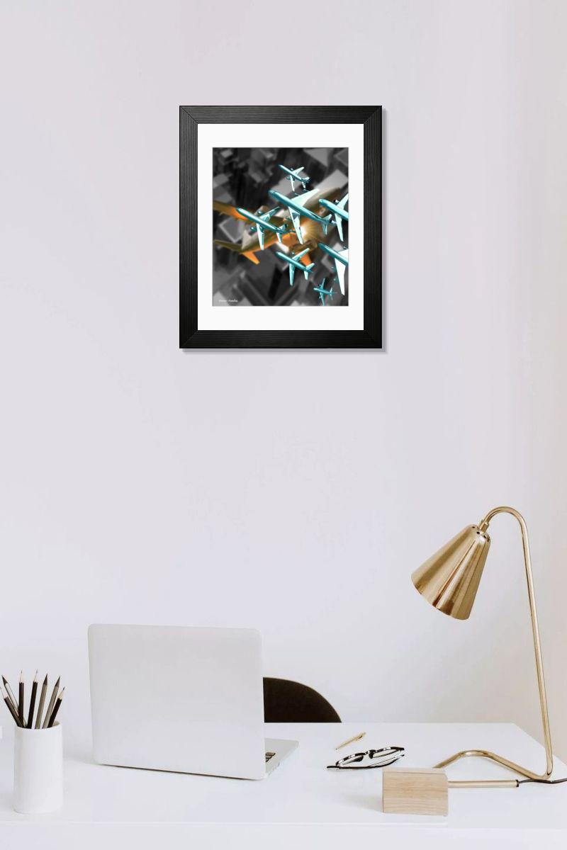 Shown hanging in a room: Modern 14"x12" (36x31cm)