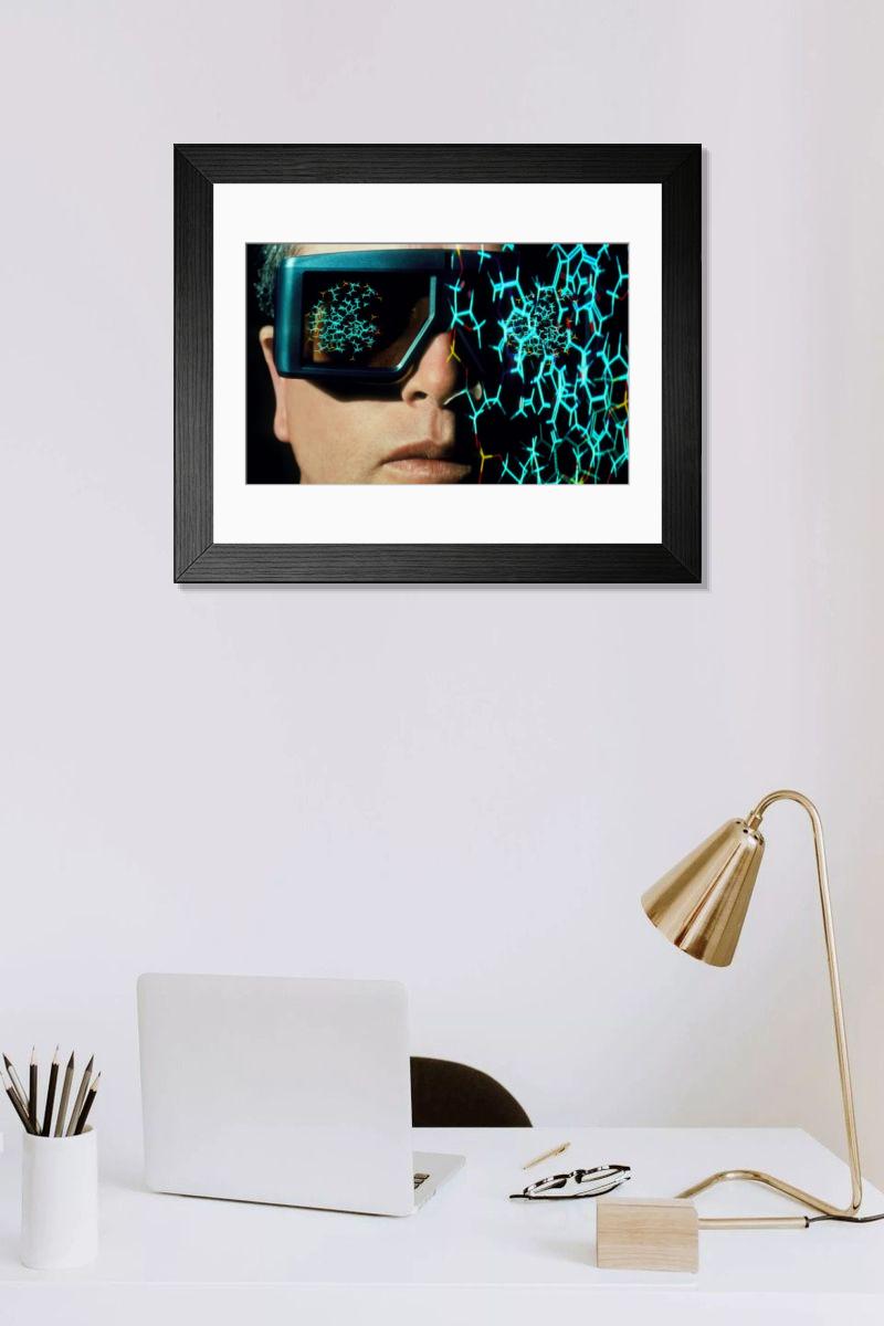 Shown hanging in a room: Modern 14"x12" (36x31cm)