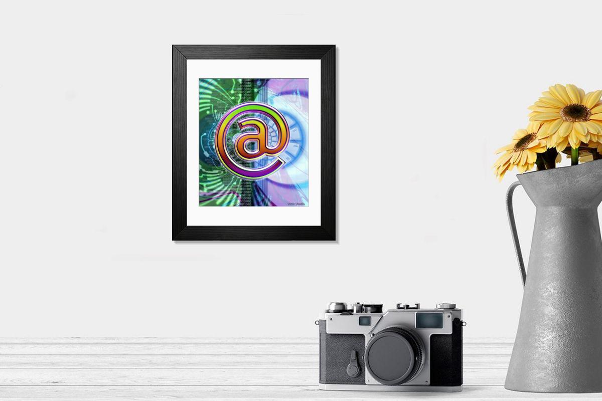Shown hanging in a room: Modern 14"x12" (36x31cm)