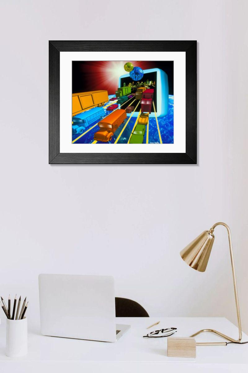 Shown hanging in a room: Modern 14"x12" (36x31cm)