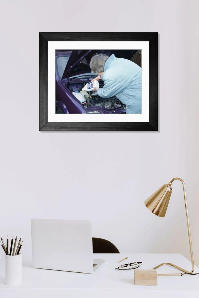 Shown hanging in a room: Modern 14"x12" (36x31cm)