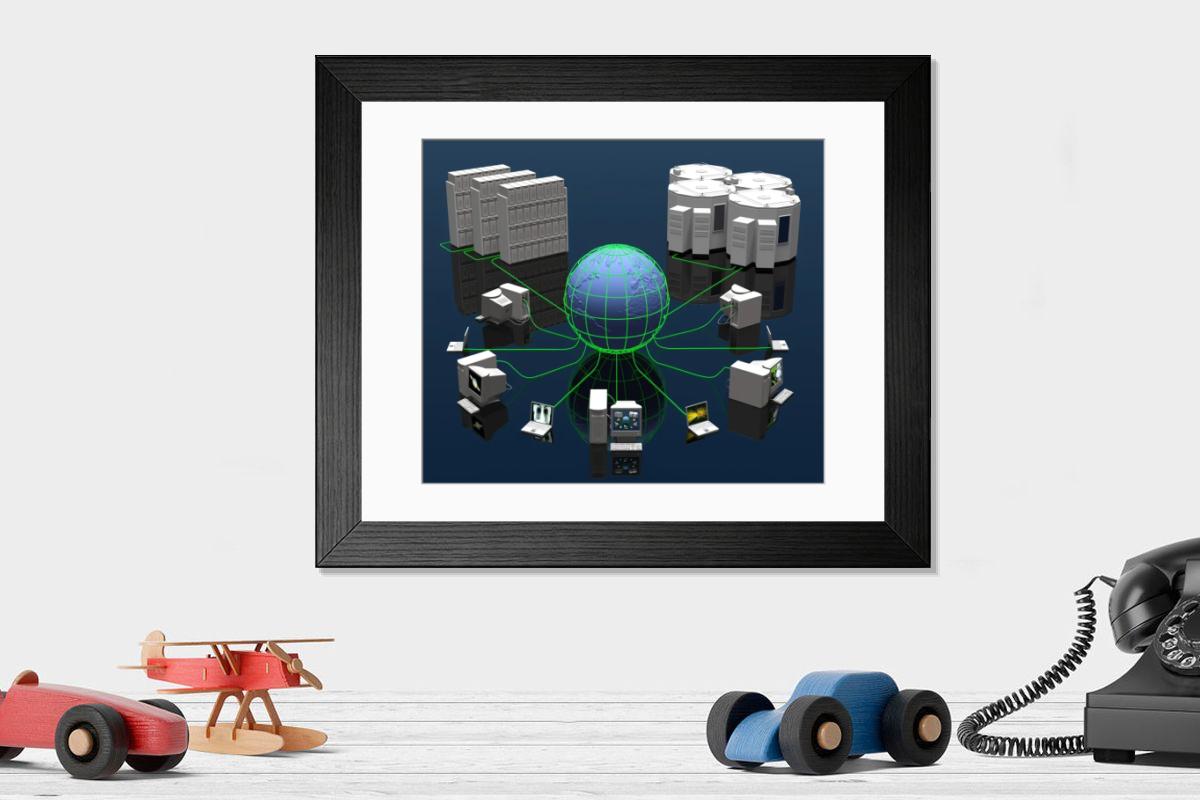 Shown hanging in a room: Modern 14"x12" (36x31cm)