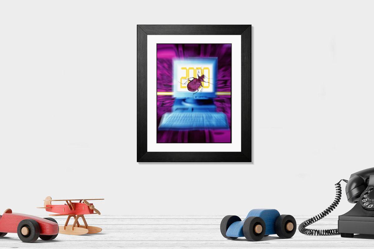 Shown hanging in a room: Modern 14"x12" (36x31cm)
