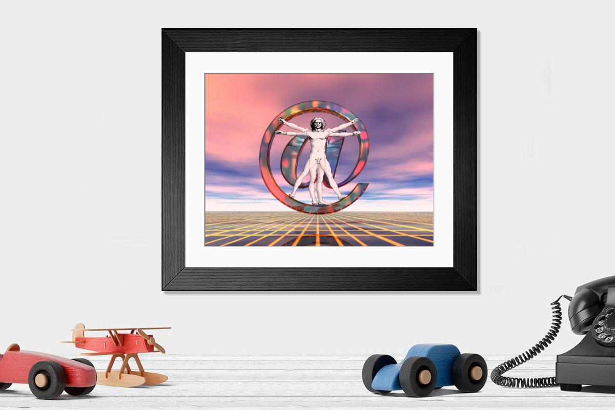 Shown hanging in a room: Modern 14"x12" (36x31cm)