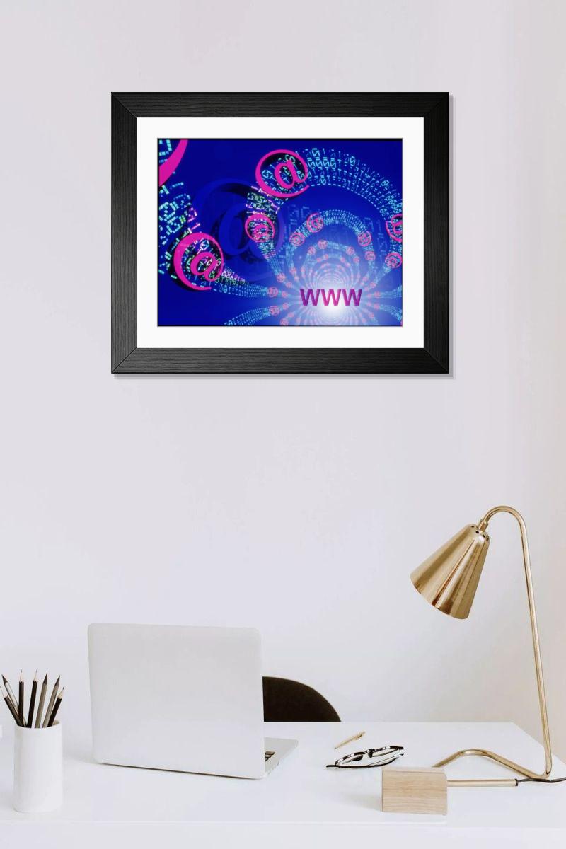 Shown hanging in a room: Modern 14"x12" (36x31cm)