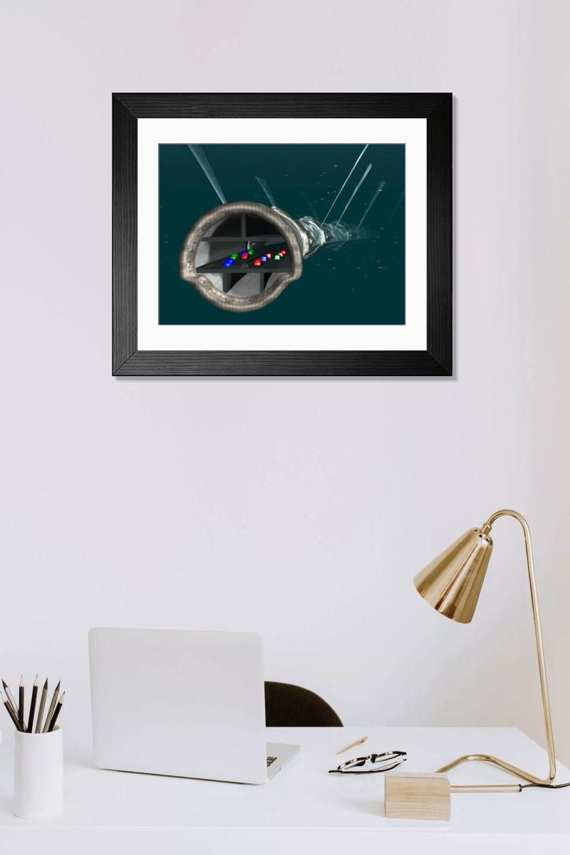 Shown hanging in a room: Modern 14"x12" (36x31cm)