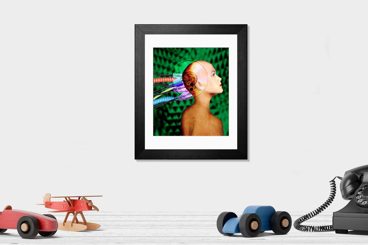 Shown hanging in a room: Modern 14"x12" (36x31cm)