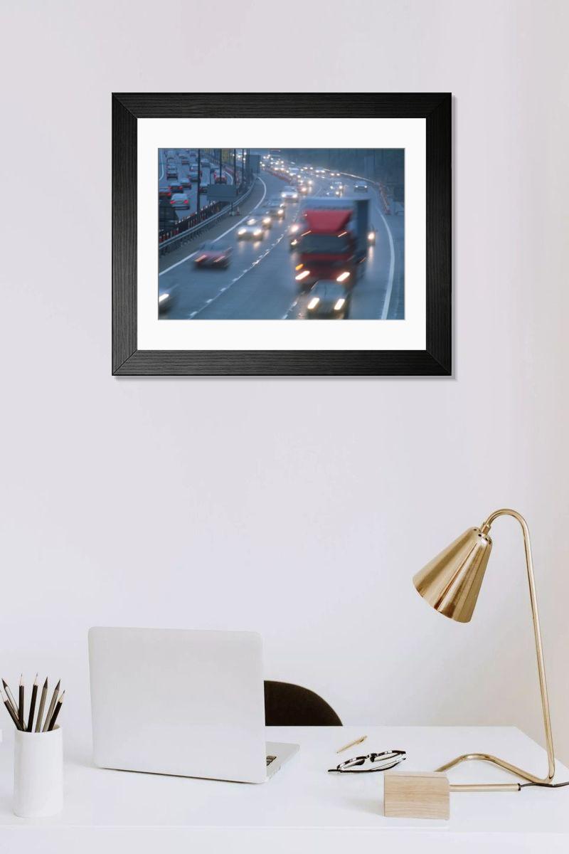 Shown hanging in a room: Modern 14"x12" (36x31cm)