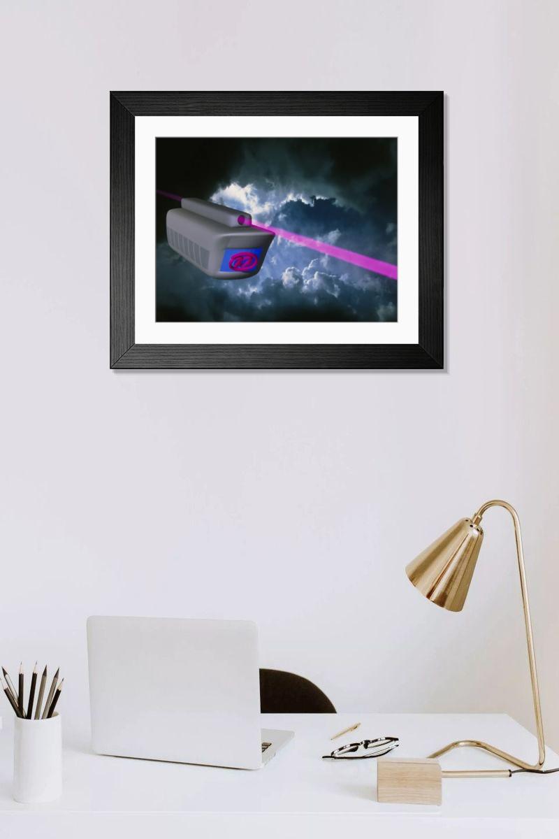 Shown hanging in a room: Modern 14"x12" (36x31cm)