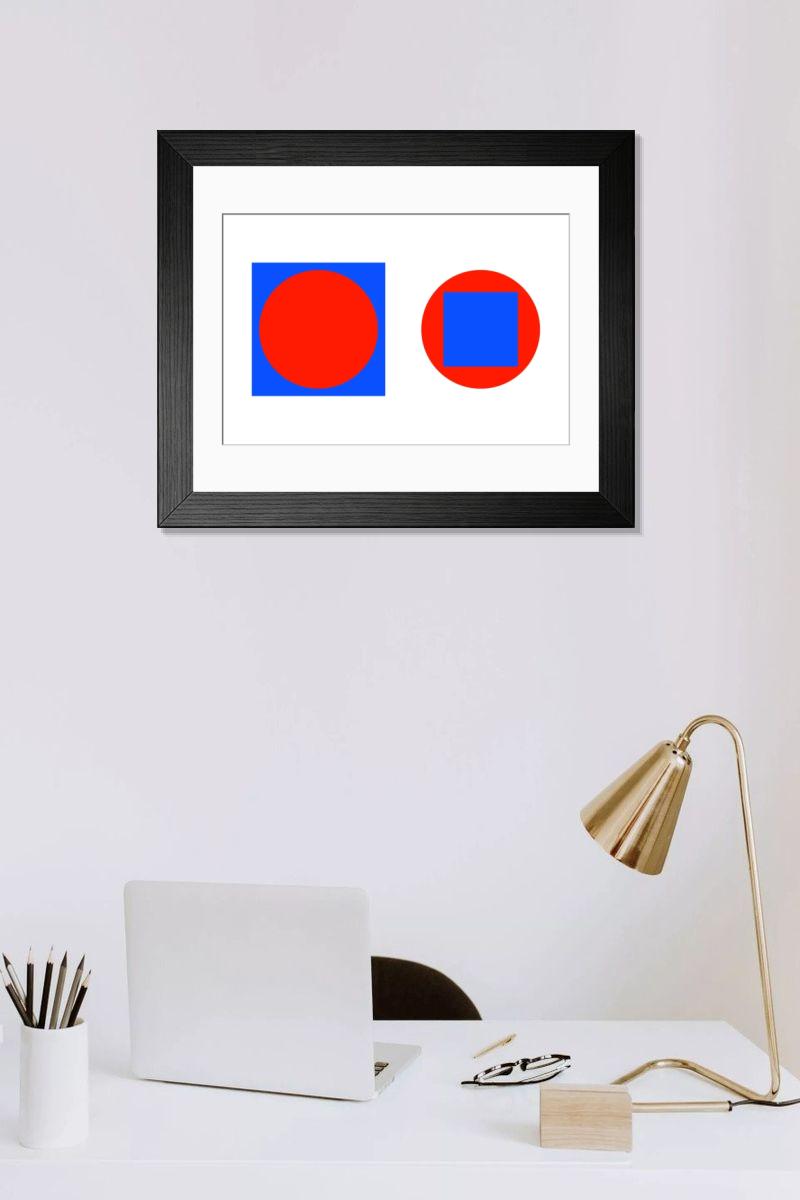 Shown hanging in a room: Modern 14"x12" (36x31cm)