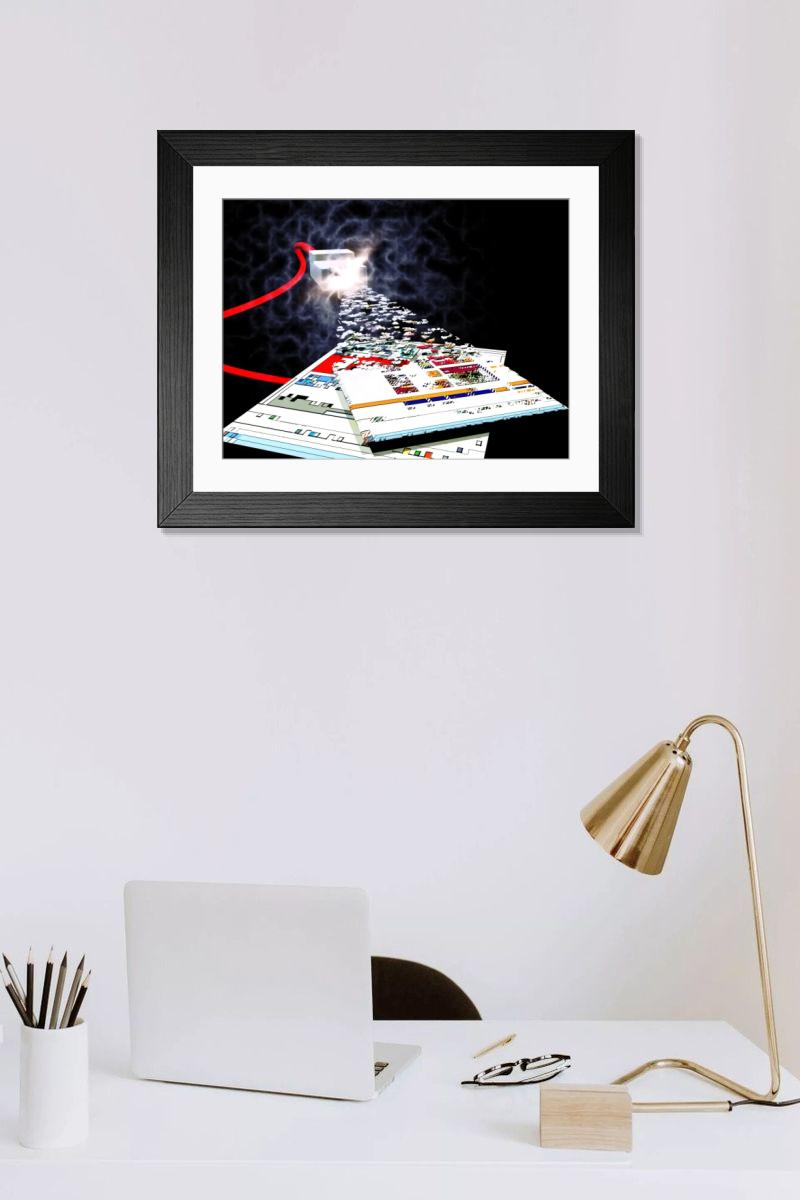 Shown hanging in a room: Modern 14"x12" (36x31cm)