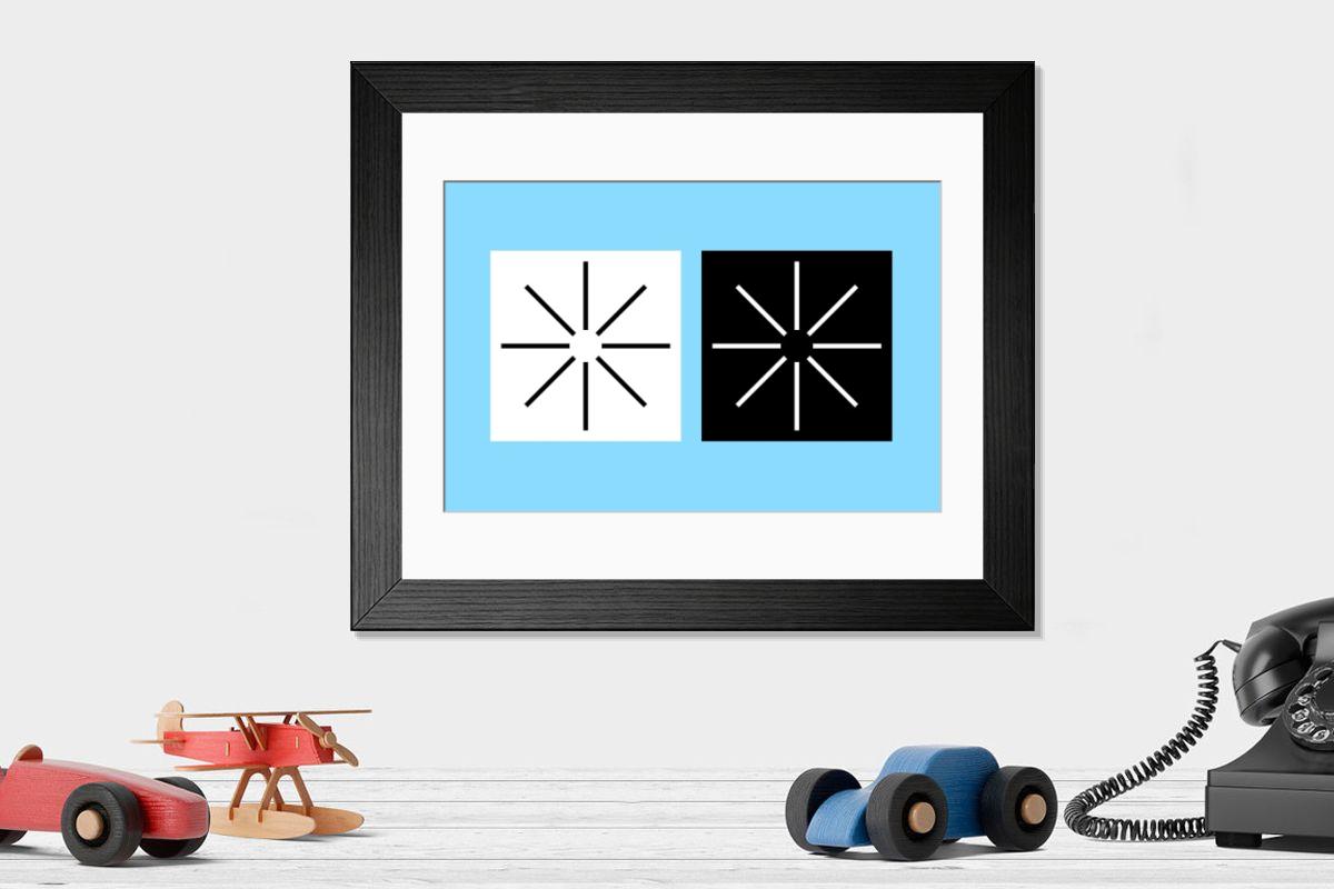 Shown hanging in a room: Modern 14"x12" (36x31cm)