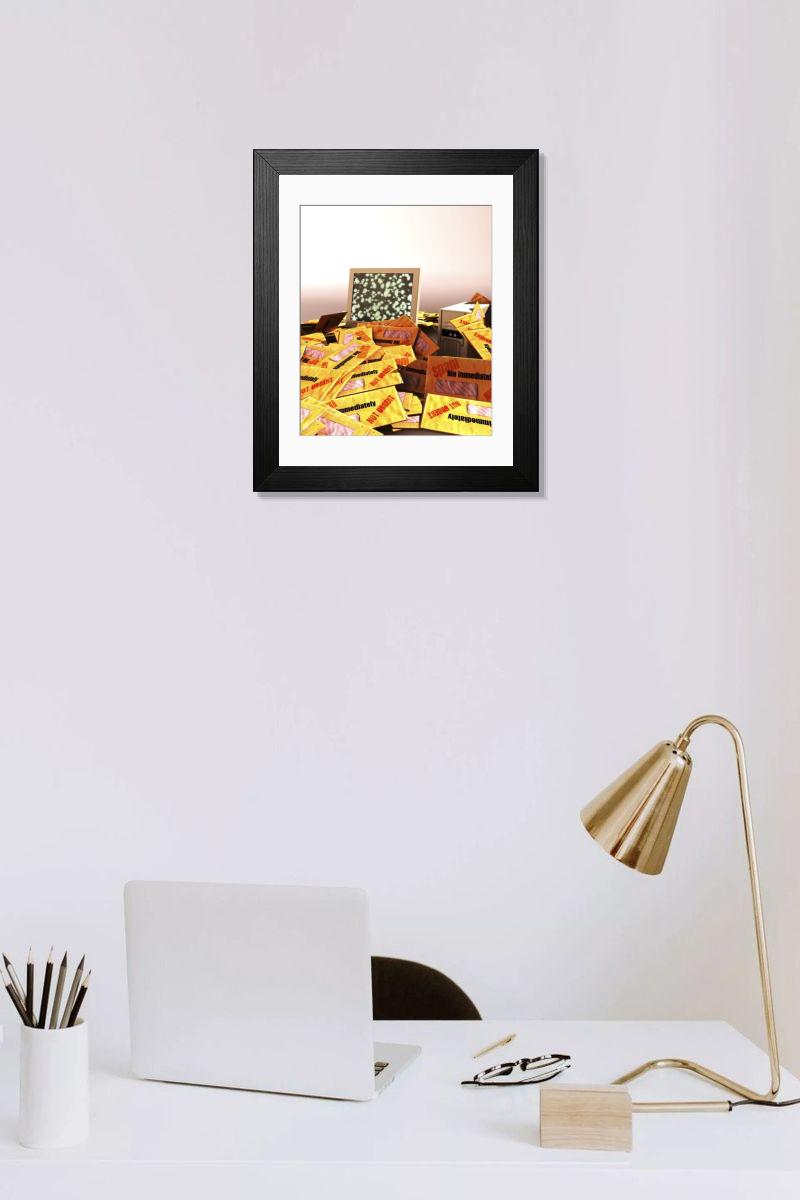 Shown hanging in a room: Modern 14"x12" (36x31cm)