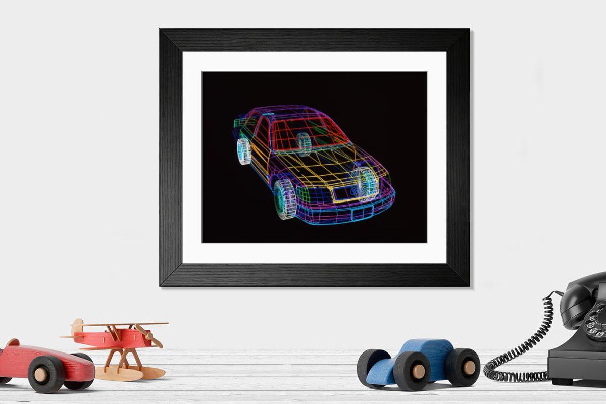 Shown hanging in a room: Modern 14"x12" (36x31cm)