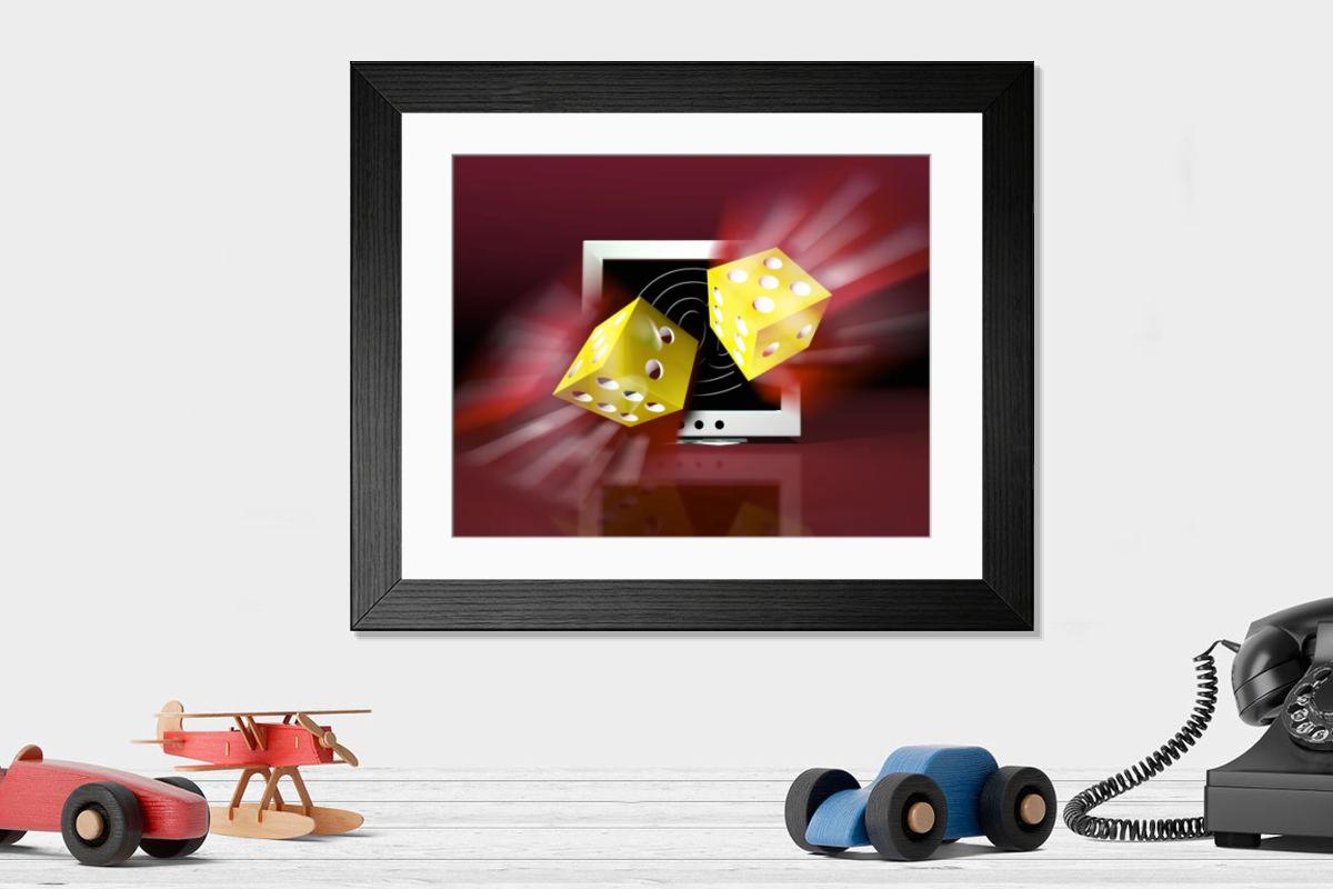 Shown hanging in a room: Modern 14"x12" (36x31cm)
