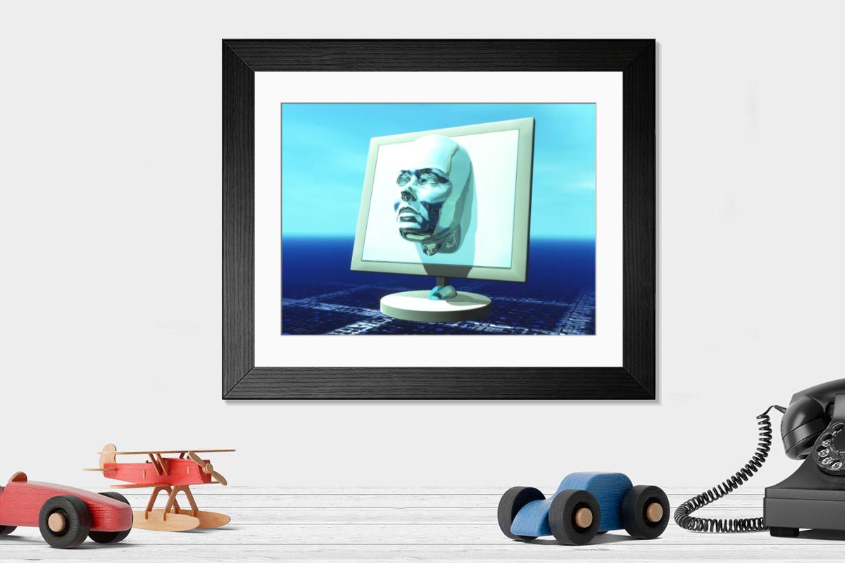 Shown hanging in a room: Modern 14"x12" (36x31cm)