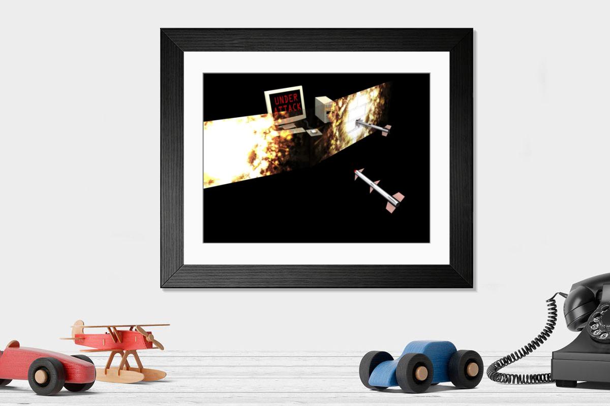 Shown hanging in a room: Modern 14"x12" (36x31cm)
