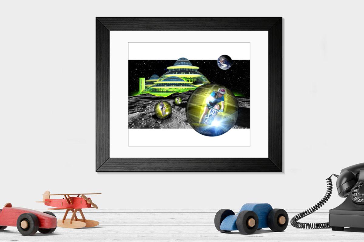 Shown hanging in a room: Modern 14"x12" (36x31cm)