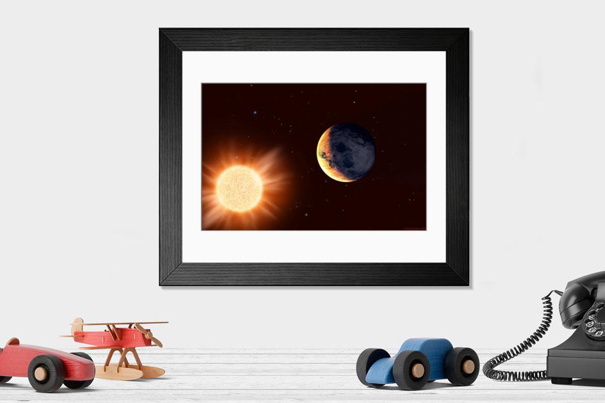 Shown hanging in a room: Modern 14"x12" (36x31cm)
