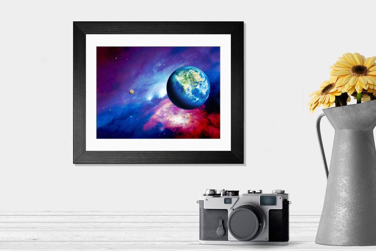 Shown hanging in a room: Modern 14"x12" (36x31cm)
