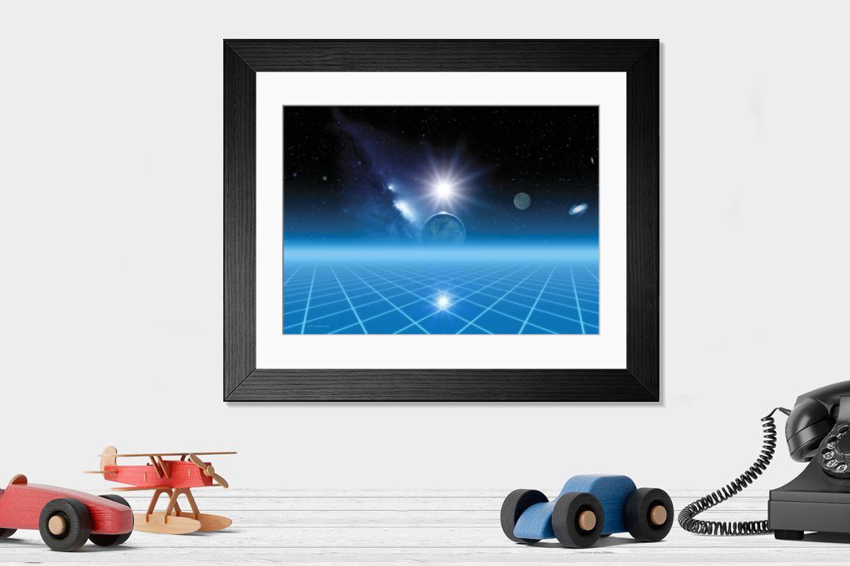Shown hanging in a room: Modern 14"x12" (36x31cm)