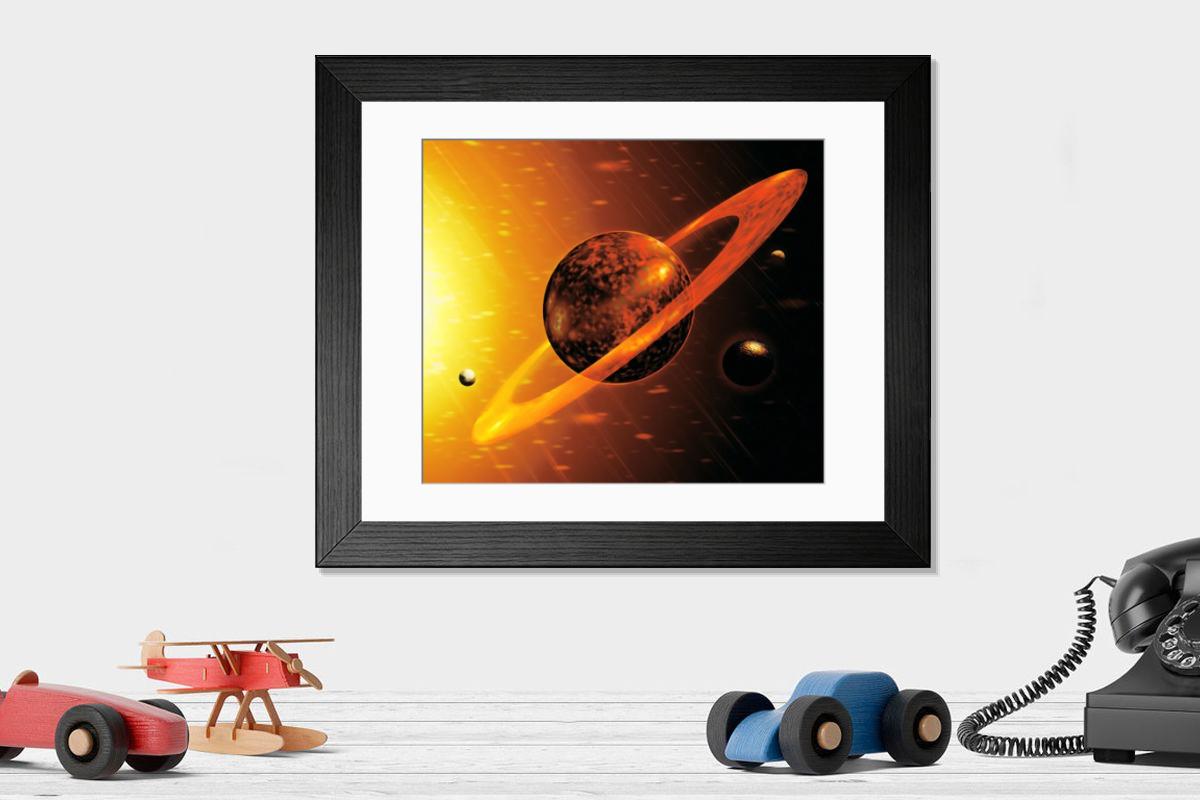 Shown hanging in a room: Modern 14"x12" (36x31cm)