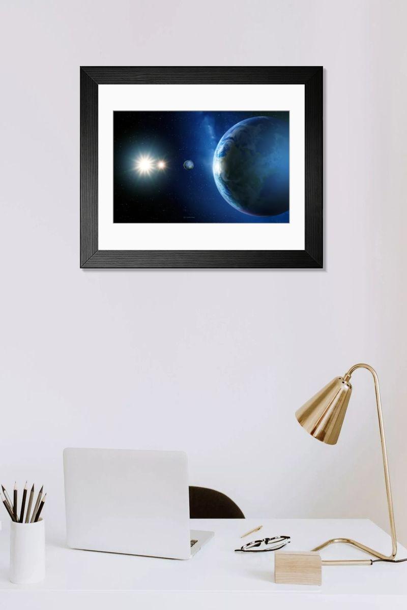 Shown hanging in a room: Modern 14"x12" (36x31cm)