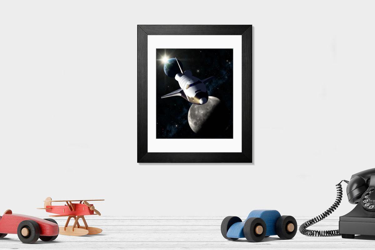 Shown hanging in a room: Modern 14"x12" (36x31cm)