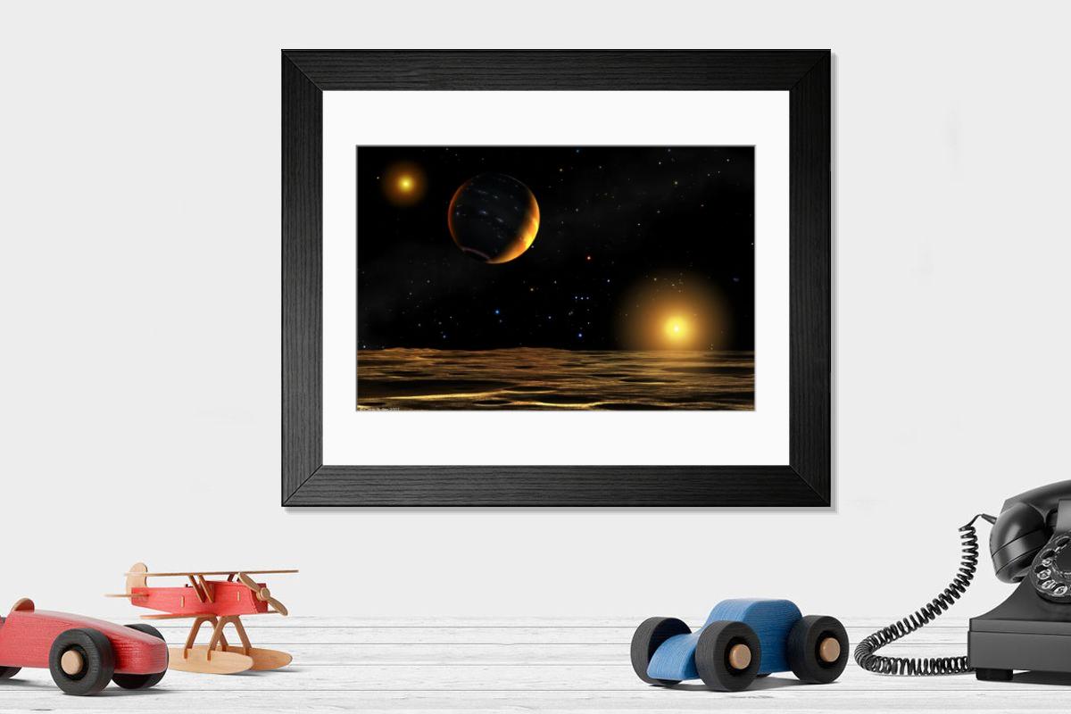 Shown hanging in a room: Modern 14"x12" (36x31cm)