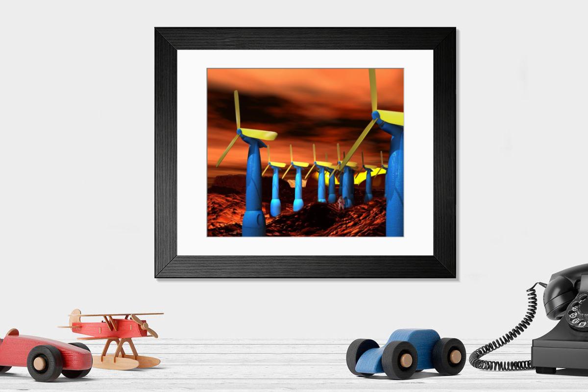 Shown hanging in a room: Modern 14"x12" (36x31cm)