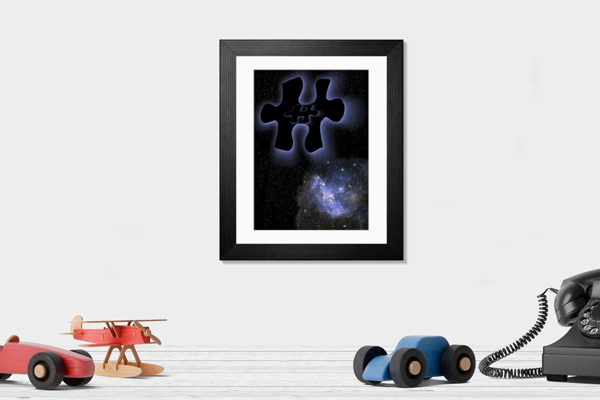 Shown hanging in a room: Modern 14"x12" (36x31cm)