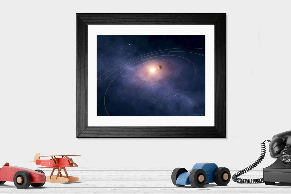 Shown hanging in a room: Modern 14"x12" (36x31cm)