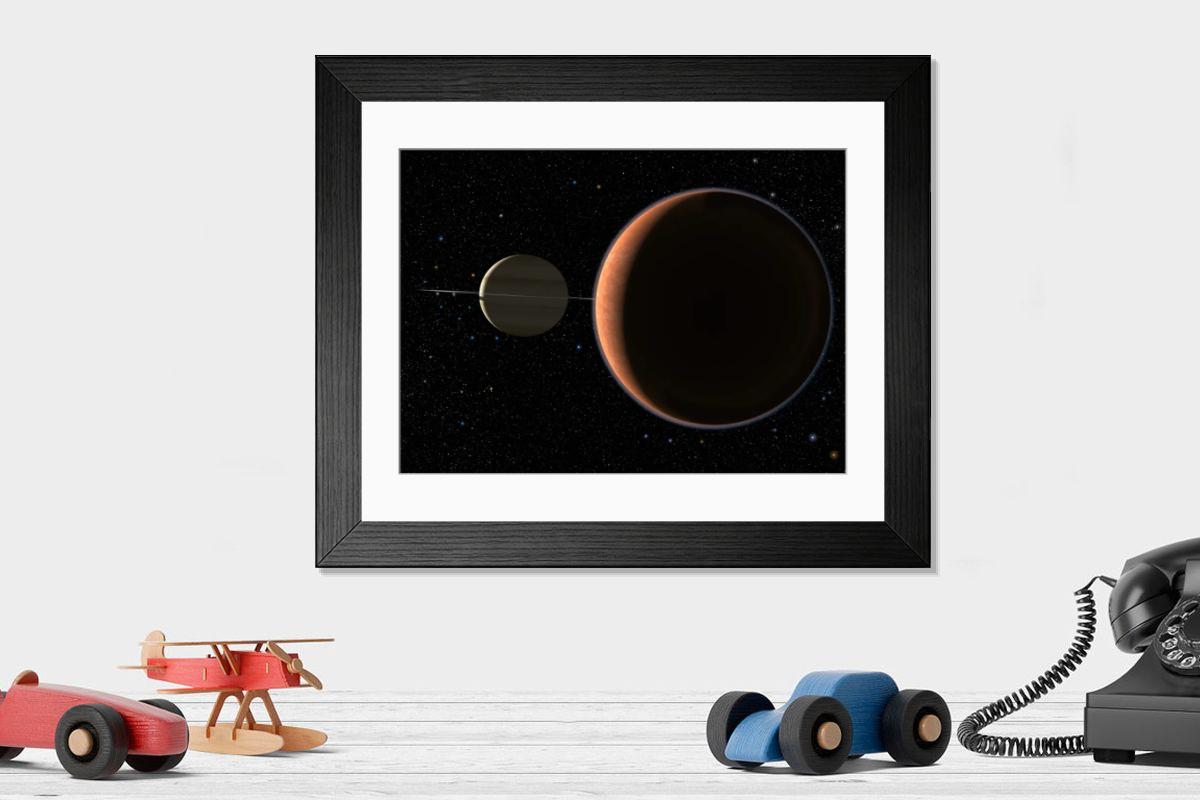 Shown hanging in a room: Modern 14"x12" (36x31cm)