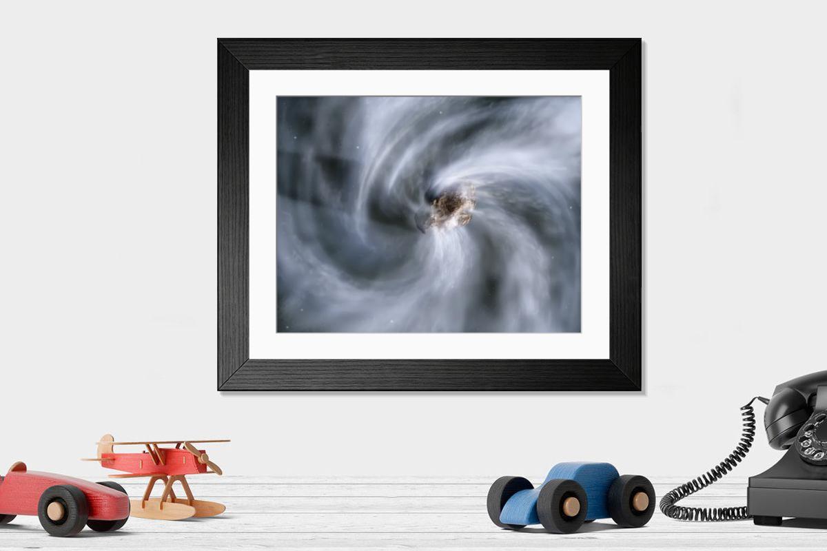 Shown hanging in a room: Modern 14"x12" (36x31cm)