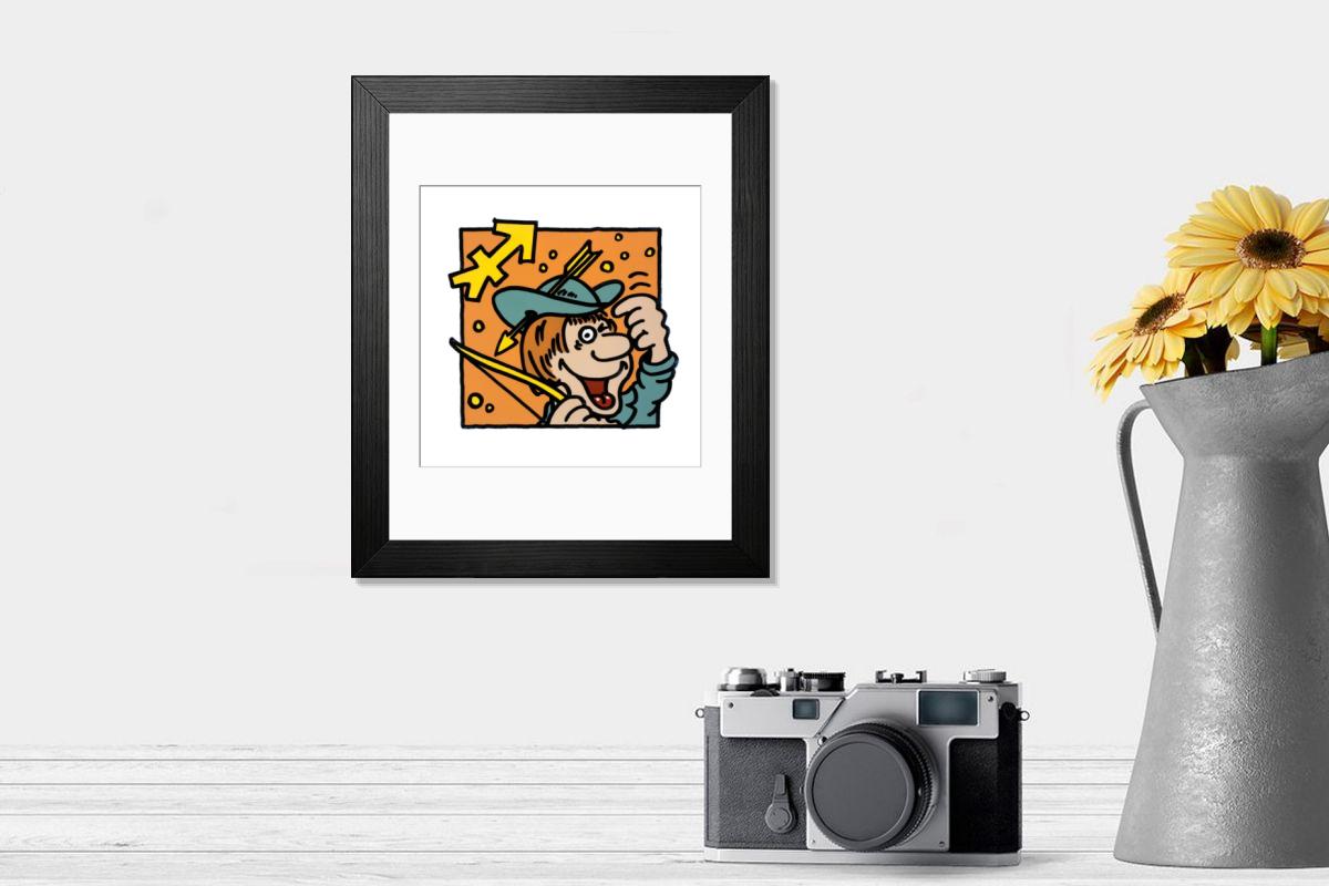 Shown hanging in a room: Modern 14"x12" (36x31cm)