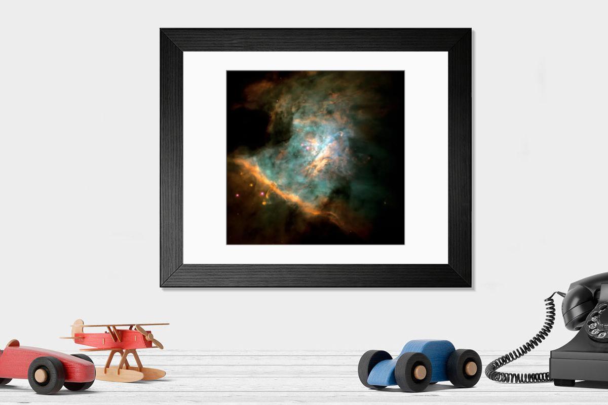 Shown hanging in a room: Modern 14"x12" (36x31cm)