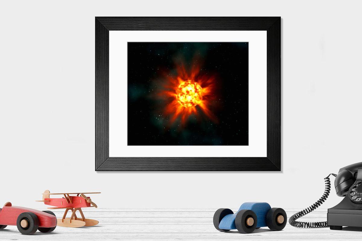 Shown hanging in a room: Modern 14"x12" (36x31cm)