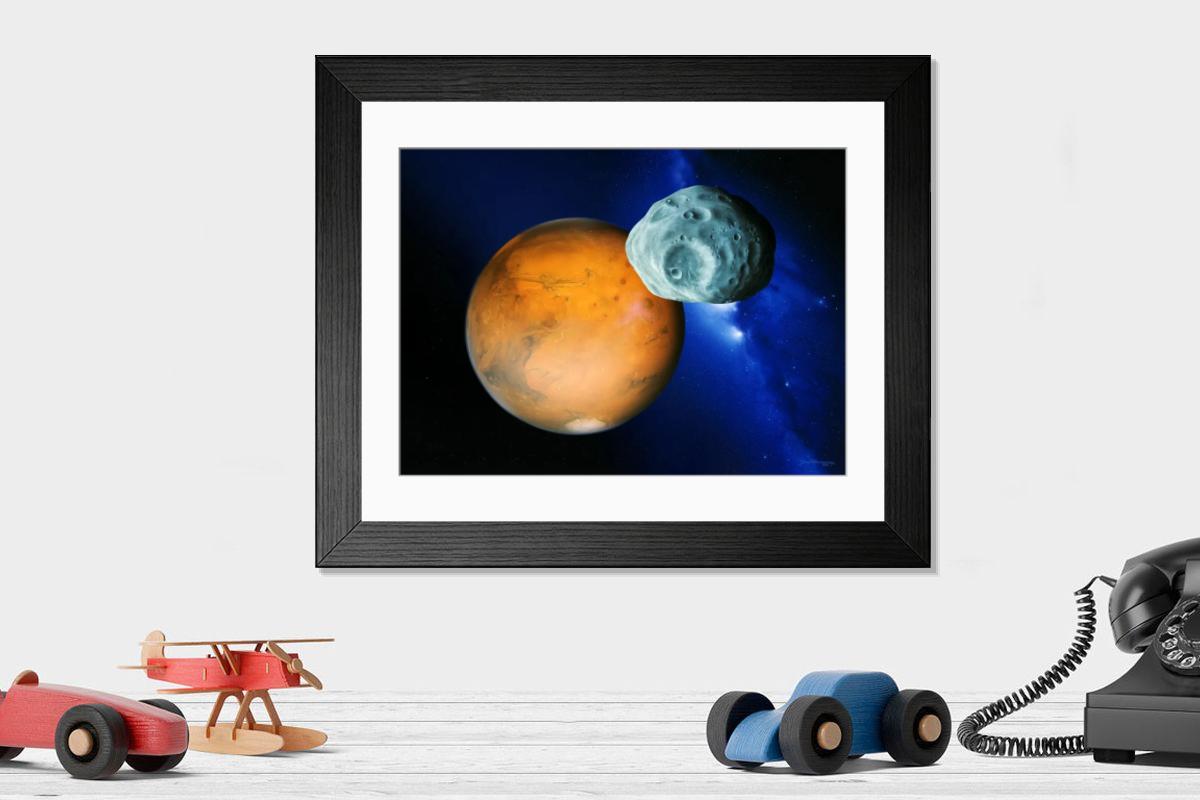 Shown hanging in a room: Modern 14"x12" (36x31cm)