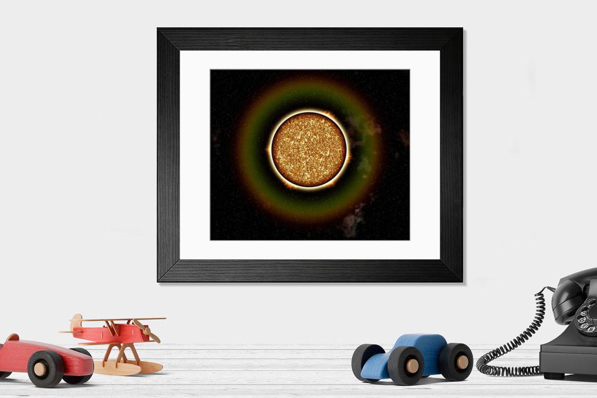 Shown hanging in a room: Modern 14"x12" (36x31cm)