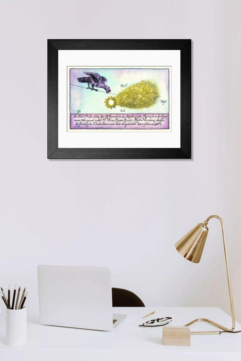 Shown hanging in a room: Modern 14"x12" (36x31cm)
