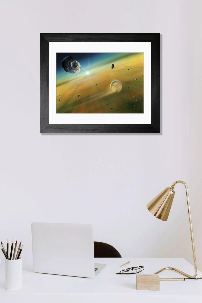 Shown hanging in a room: Modern 14"x12" (36x31cm)