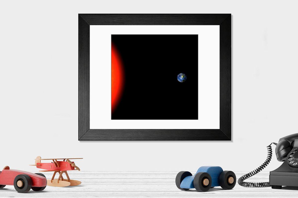 Shown hanging in a room: Modern 14"x12" (36x31cm)